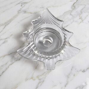 Vintage Mikasa Crystal Christmas Tree Votive Holiday Candle Holder Original Box